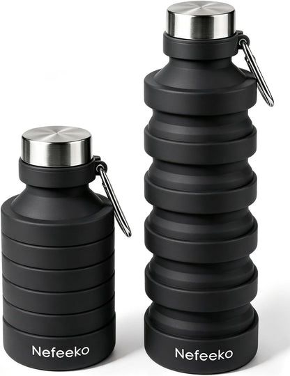 Collapsible Water Bottle, Reuseable BPA Free Silicone Water Bottles