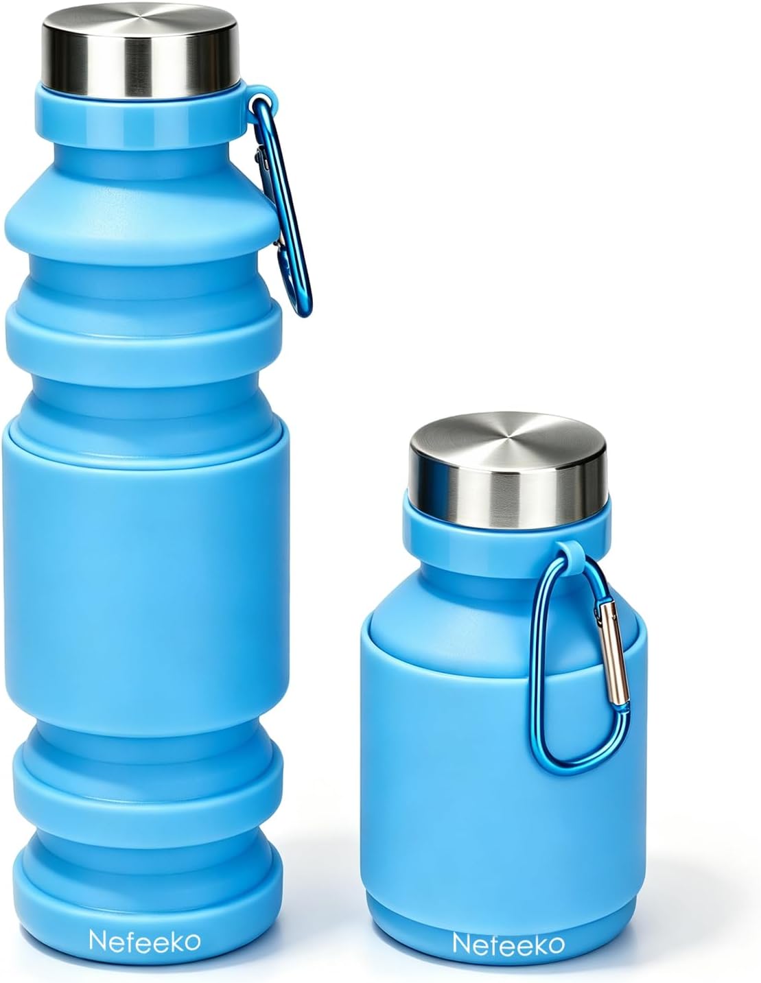 Collapsible Water Bottle, Reuseable BPA Free Silicone Water Bottles