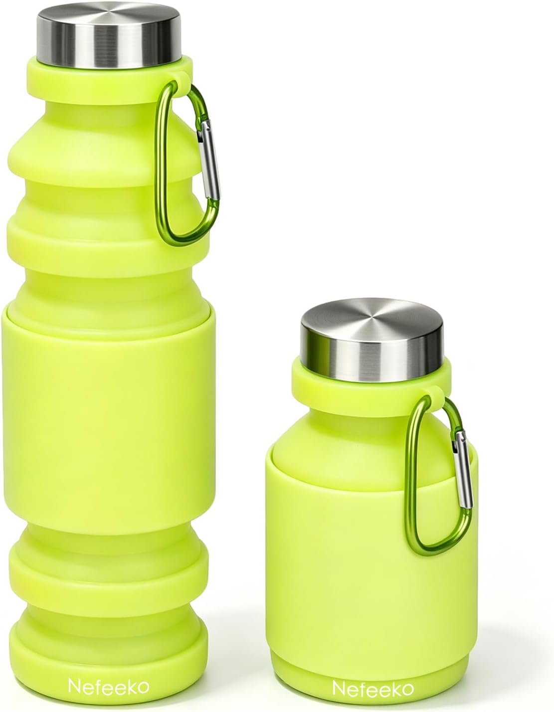 Collapsible Water Bottle, Reuseable BPA Free Silicone Water Bottles