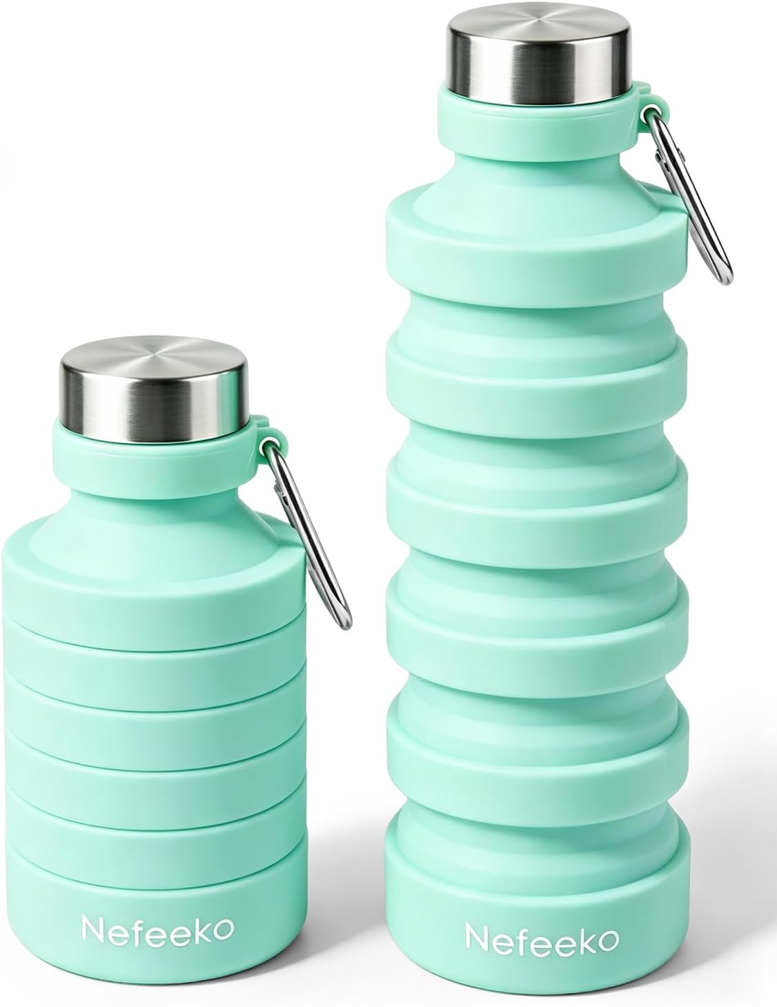 Collapsible Water Bottle, Reuseable BPA Free Silicone Water Bottles