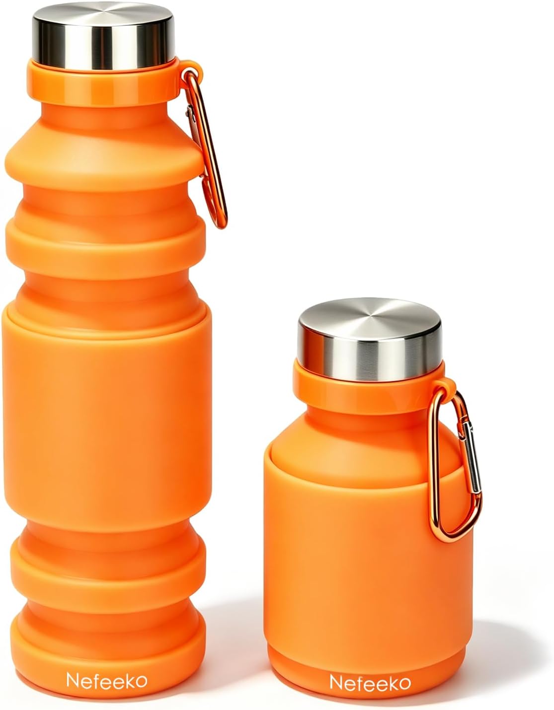 Collapsible Water Bottle, Reuseable BPA Free Silicone Water Bottles