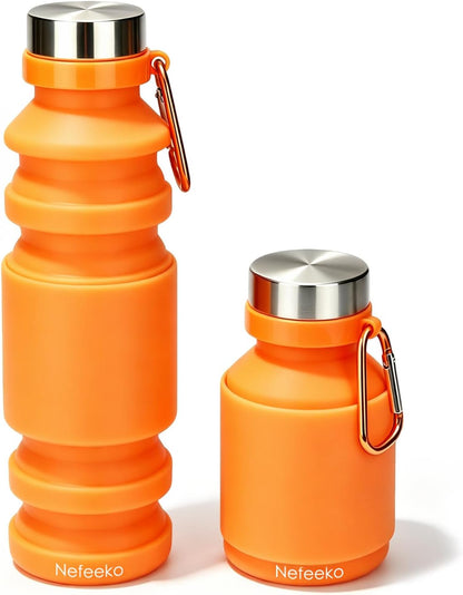 Collapsible Water Bottle, Reuseable BPA Free Silicone Water Bottles