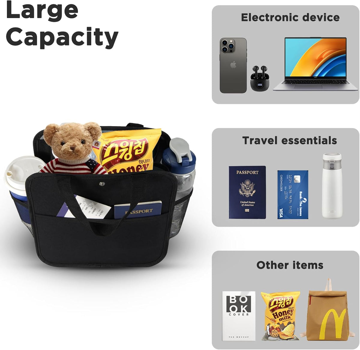 Large Luggage Travel Cup Holder for Suitcase Travel Drink Carrier Caddy