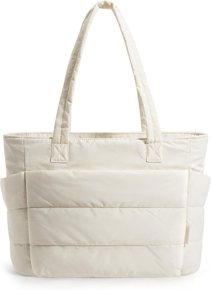 Puffy Tote Bag for Women, Lightweight Work Tote Handbag