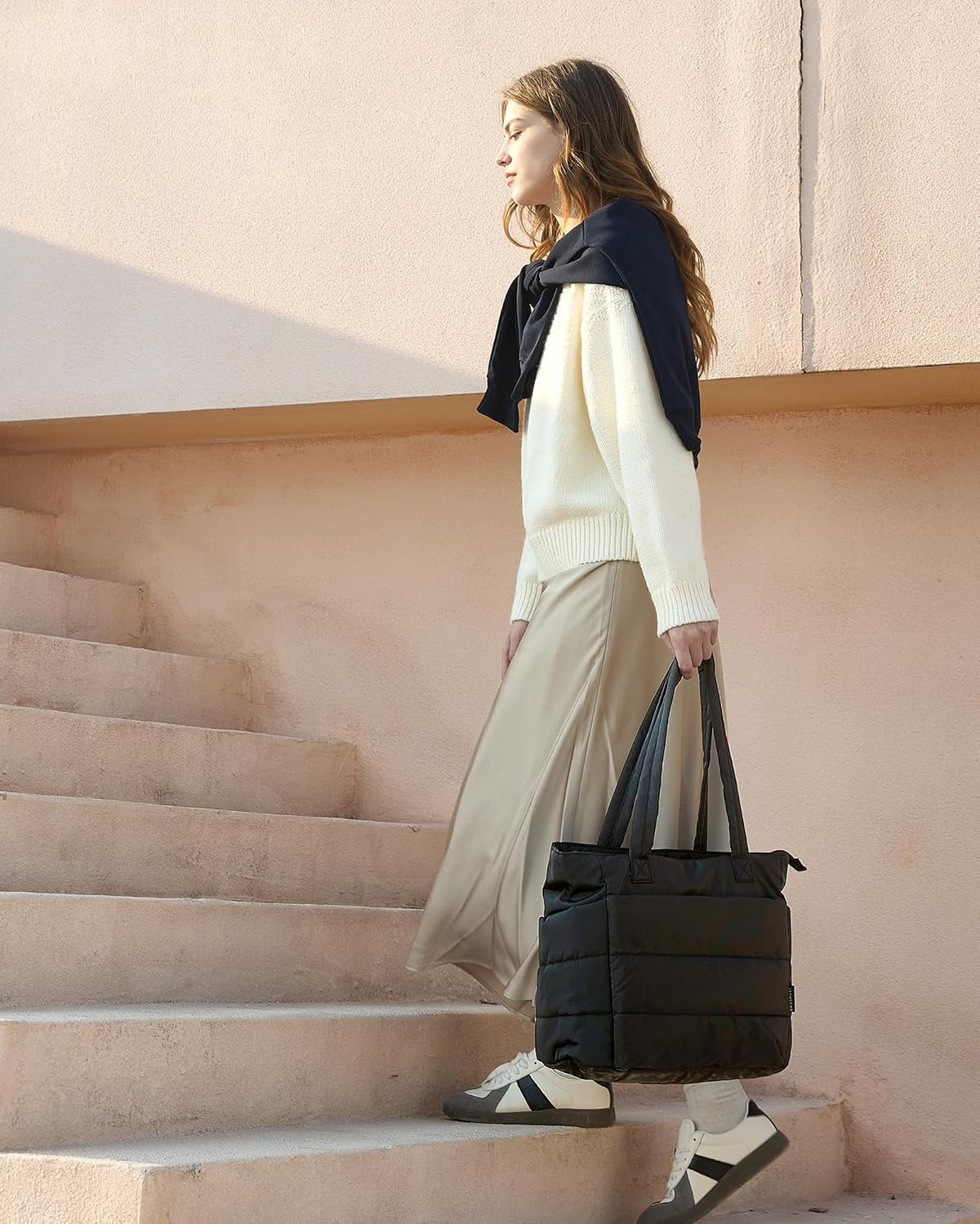 Puffy Tote Bag for Women, Lightweight Work Tote Handbag