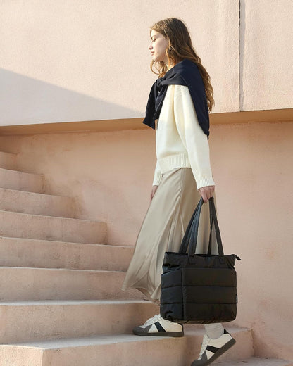 Puffy Tote Bag for Women, Lightweight Work Tote Handbag