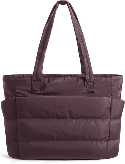 Puffy Tote Bag for Women, Lightweight Work Tote Handbag