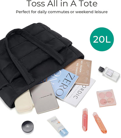 Puffy Tote Bag for Women, Lightweight Work Tote Handbag