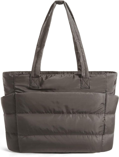 Puffy Tote Bag for Women, Lightweight Work Tote Handbag