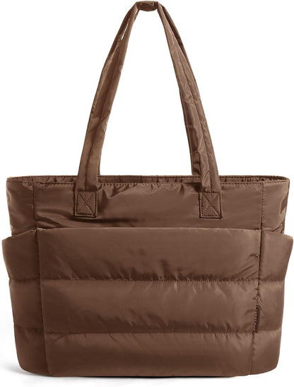 Puffy Tote Bag for Women, Lightweight Work Tote Handbag
