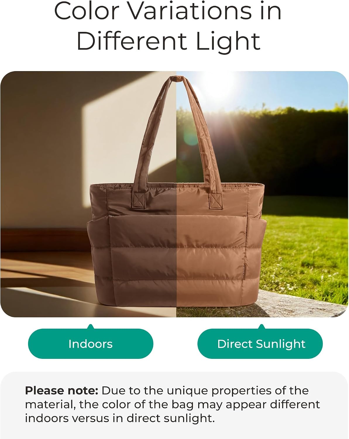Puffy Tote Bag for Women, Lightweight Work Tote Handbag