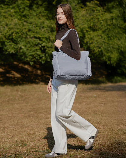 Puffy Tote Bag for Women, Lightweight Work Tote Handbag