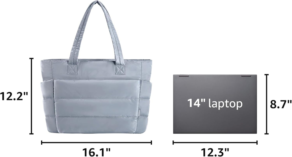Puffy Tote Bag for Women, Lightweight Work Tote Handbag
