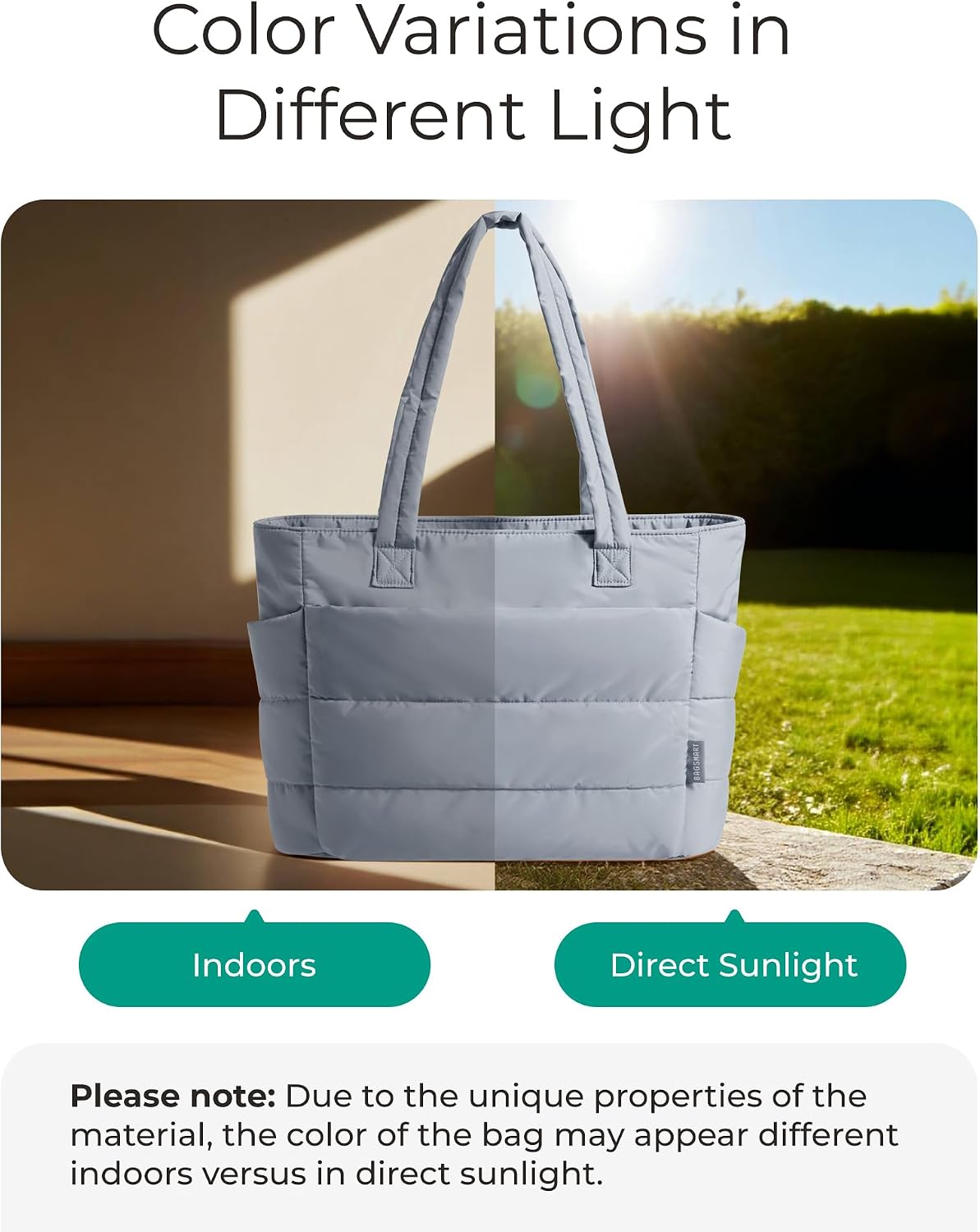 Puffy Tote Bag for Women, Lightweight Work Tote Handbag