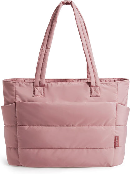 Puffy Tote Bag for Women, Lightweight Work Tote Handbag