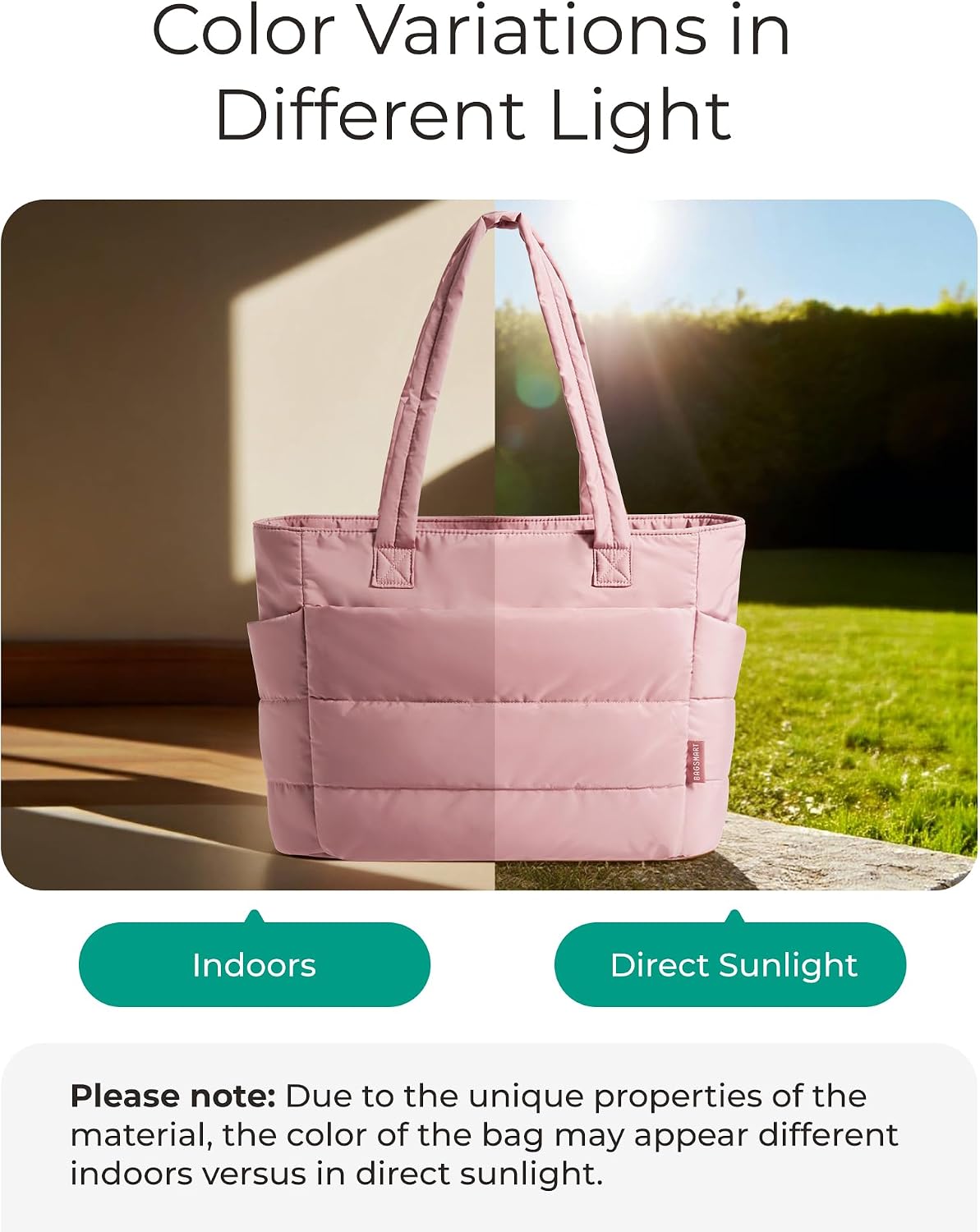 Puffy Tote Bag for Women, Lightweight Work Tote Handbag