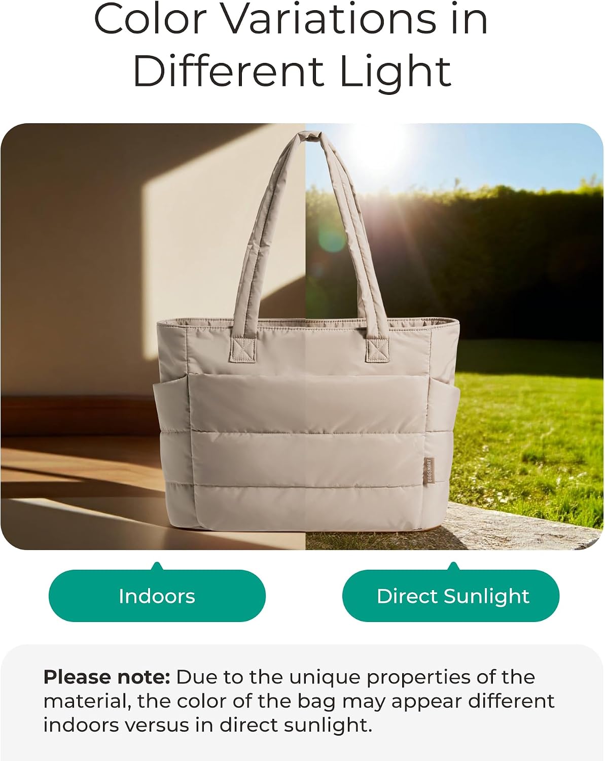 Puffy Tote Bag for Women, Lightweight Work Tote Handbag