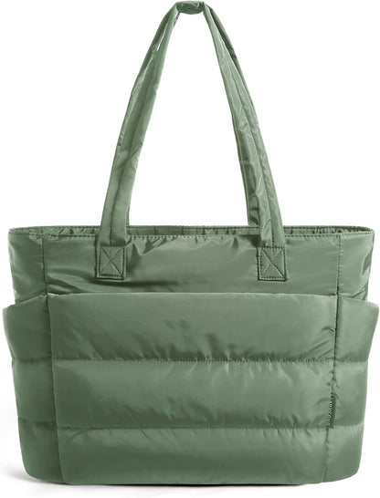 Puffy Tote Bag for Women, Lightweight Work Tote Handbag