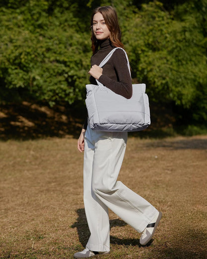 Puffy Tote Bag for Women, Lightweight Work Tote Handbag