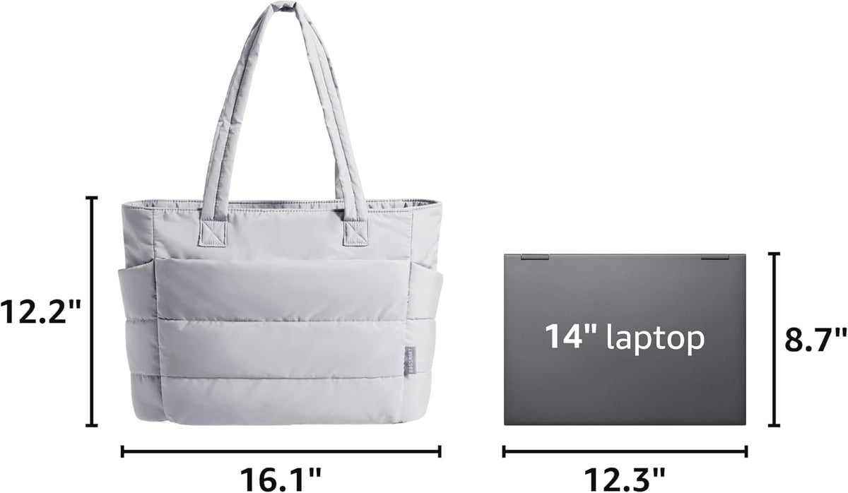 Puffy Tote Bag for Women, Lightweight Work Tote Handbag