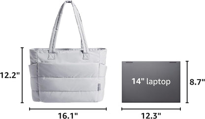 Puffy Tote Bag for Women, Lightweight Work Tote Handbag
