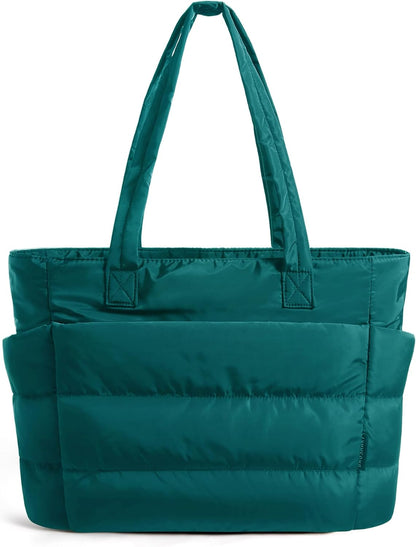 Puffy Tote Bag for Women, Lightweight Work Tote Handbag