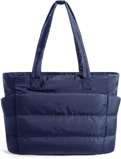 Puffy Tote Bag for Women, Lightweight Work Tote Handbag