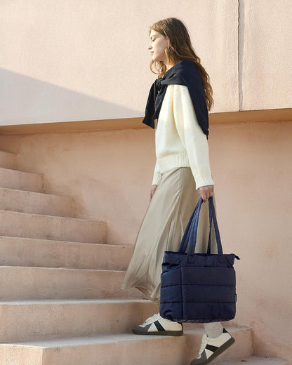 Puffy Tote Bag for Women, Lightweight Work Tote Handbag