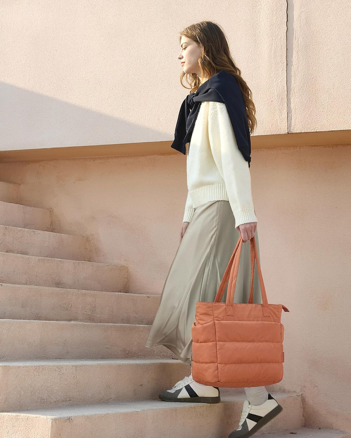 Puffy Tote Bag for Women, Lightweight Work Tote Handbag
