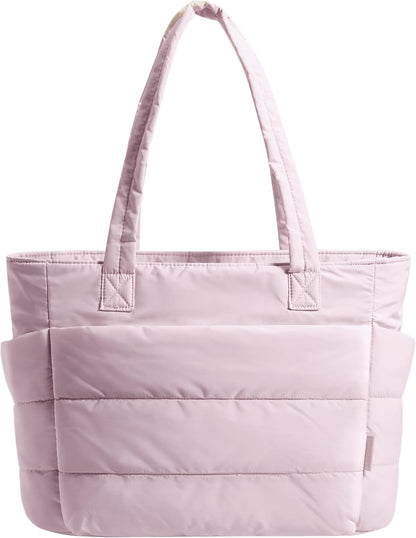 Puffy Tote Bag for Women, Lightweight Work Tote Handbag
