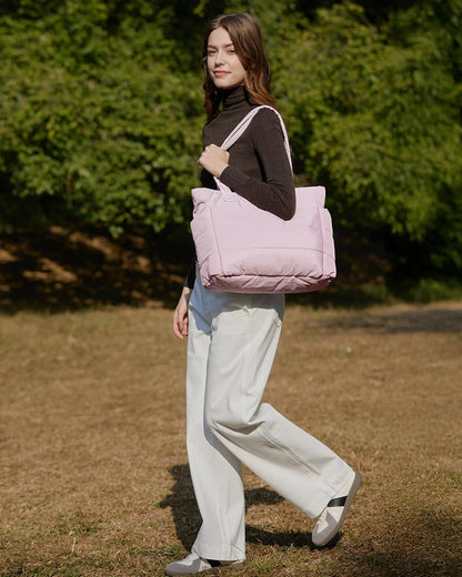 Puffy Tote Bag for Women, Lightweight Work Tote Handbag