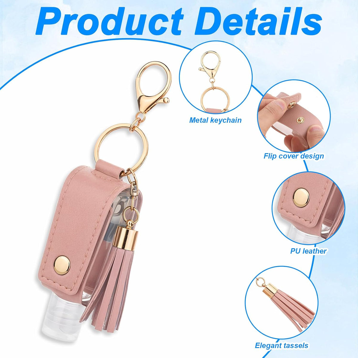 3PCS Hand-Sanitiser Holder Keychain 30ml/1oz