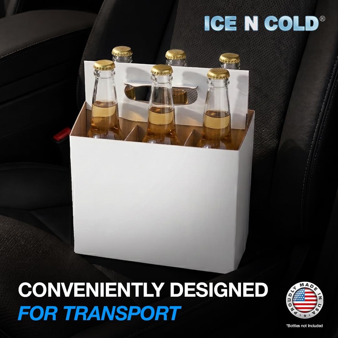 6pk Cardboard Carrier (White, 150ct) | Holds 6pk 12oz Bottles | FAST SAME DAY SHIPPING
