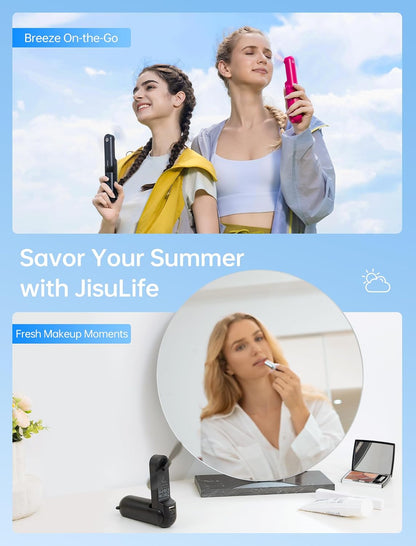 JISULIFE 3 IN 1 Portable Fan with Power Bank & Flashlight Featured