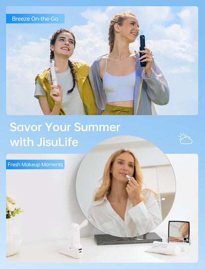JISULIFE 3 IN 1 Portable Fan with Power Bank & Flashlight Featured