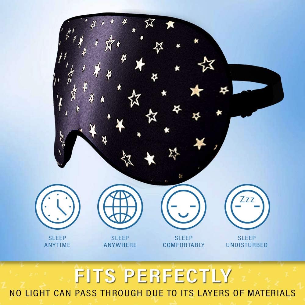 Jersey Slumber 100% Silk Sleep Mask for Women Men Side Sleeper - Light Blocking Eye Mask for Sleeping, Zero Pressure Soft Blindfold, Adjustable Strap, Silk Eye Cover for Travel Nap - Black