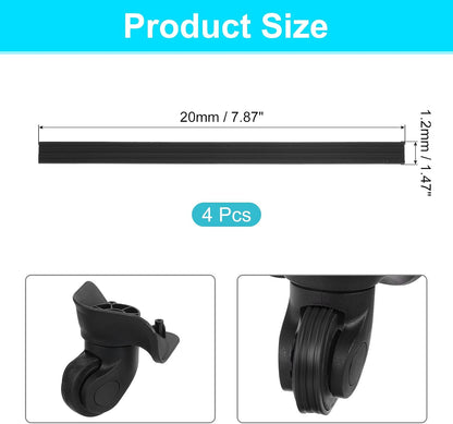 4Pcs Luggage Wheels Covers, Anti-Noise Luggage Wheel Silent Protector Covers for Luggage Suitcases or Office Chairs Caster, Black