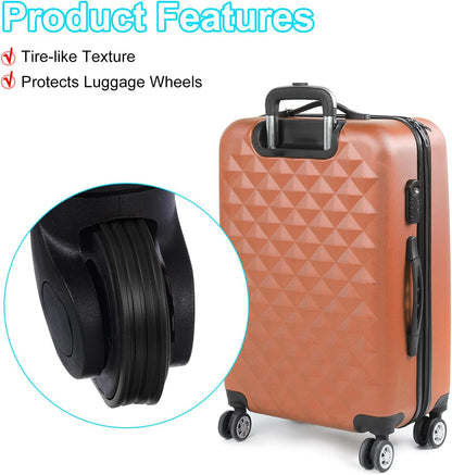 4Pcs Luggage Wheels Covers, Anti-Noise Luggage Wheel Silent Protector Covers for Luggage Suitcases or Office Chairs Caster, Black