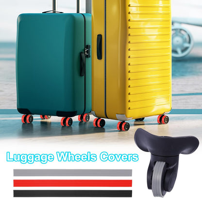 4Pcs Luggage Wheels Covers, Anti-Noise Luggage Wheel Silent Protector Covers for Luggage Suitcases or Office Chairs Caster, Black