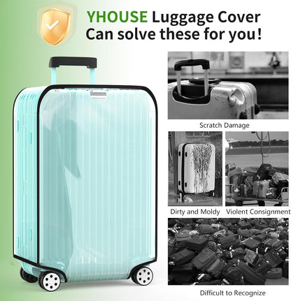 Clear Luggage Cover For Suitcase, PVC Waterproof Suitcase Cover Protector