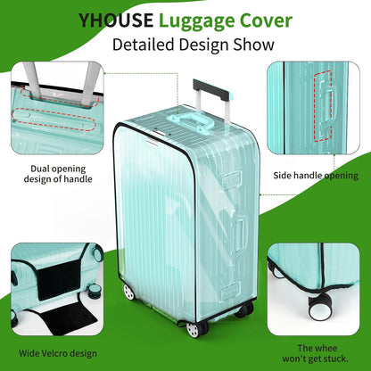 Clear Luggage Cover For Suitcase, PVC Waterproof Suitcase Cover Protector