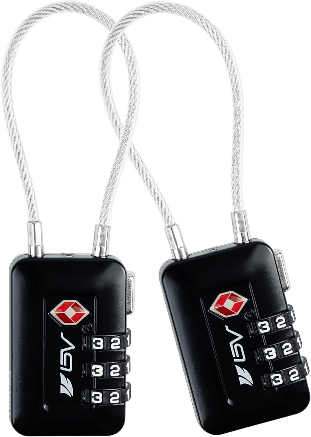 TSA Accepted Luggage Travel Lock, Set-Your-Own Combination Lock for School Gym Locker, Luggage Suitcase Baggage Locks, Filing Cabinets, Toolbox, Case (Black)