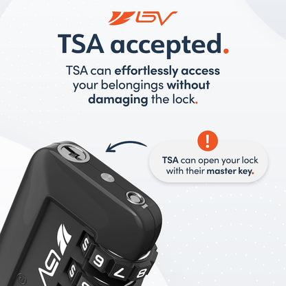 TSA Accepted Luggage Travel Lock, Set-Your-Own Combination Lock for School Gym Locker, Luggage Suitcase Baggage Locks, Filing Cabinets, Toolbox, Case (Black)
