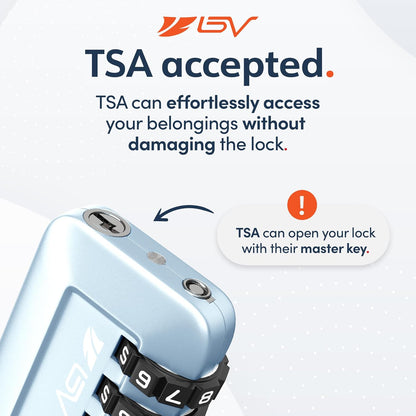 TSA Accepted Luggage Travel Lock, Set-Your-Own Combination Lock for School Gym Locker, Luggage Suitcase Baggage Locks, Filing Cabinets, Toolbox, Case (Black)