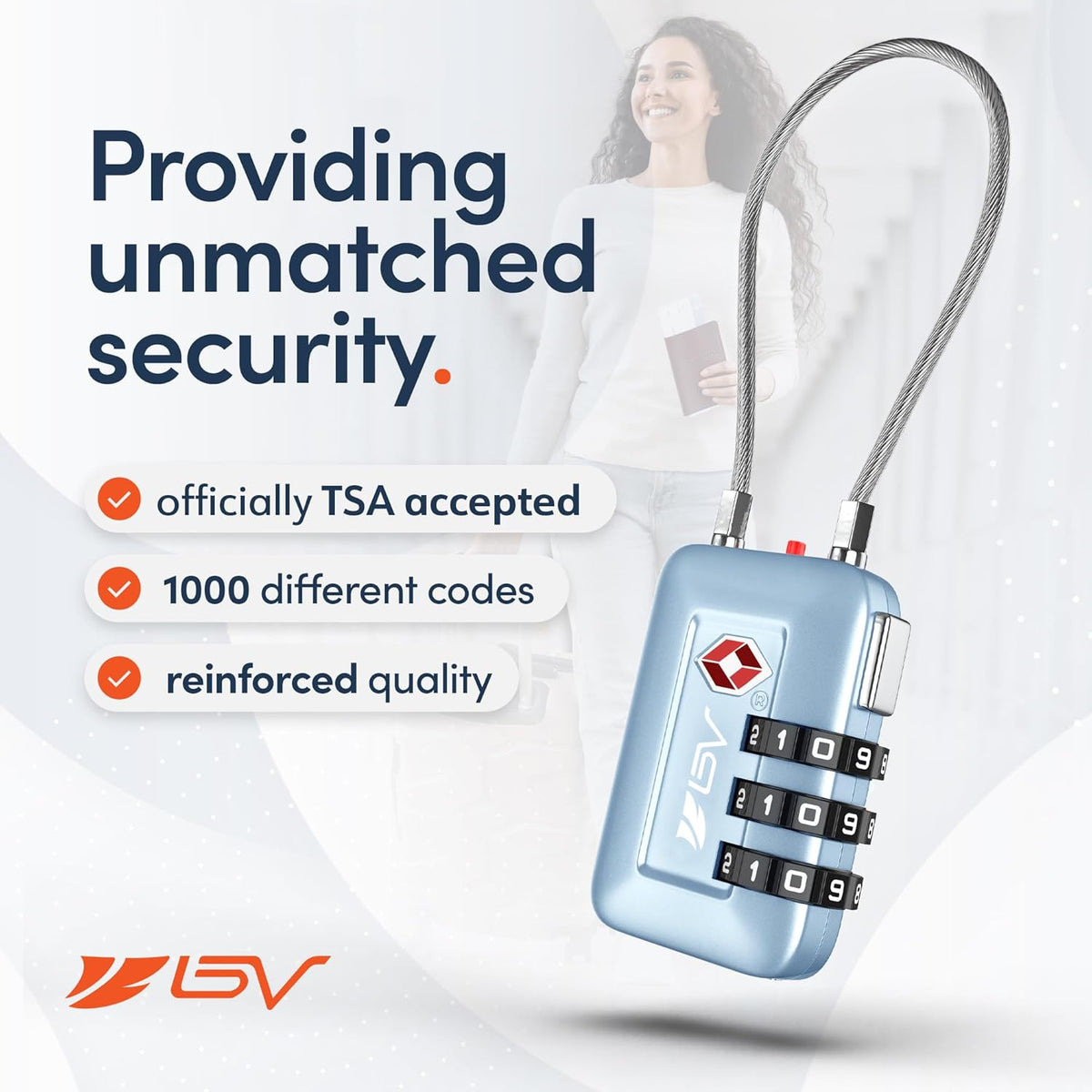 TSA Accepted Luggage Travel Lock, Set-Your-Own Combination Lock for School Gym Locker, Luggage Suitcase Baggage Locks, Filing Cabinets, Toolbox, Case (Black)