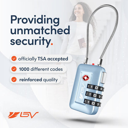 TSA Accepted Luggage Travel Lock, Set-Your-Own Combination Lock for School Gym Locker, Luggage Suitcase Baggage Locks, Filing Cabinets, Toolbox, Case (Black)
