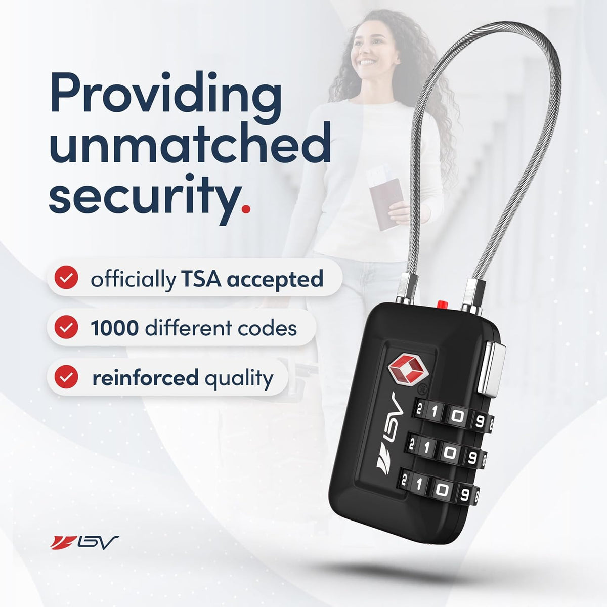 TSA Accepted Luggage Travel Lock, Set-Your-Own Combination Lock for School Gym Locker, Luggage Suitcase Baggage Locks, Filing Cabinets, Toolbox, Case (Black)