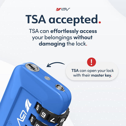 TSA Accepted Luggage Travel Lock, Set-Your-Own Combination Lock for School Gym Locker, Luggage Suitcase Baggage Locks, Filing Cabinets, Toolbox, Case (Black)