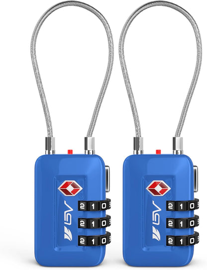 TSA Accepted Luggage Travel Lock, Set-Your-Own Combination Lock for School Gym Locker, Luggage Suitcase Baggage Locks, Filing Cabinets, Toolbox, Case (Black)