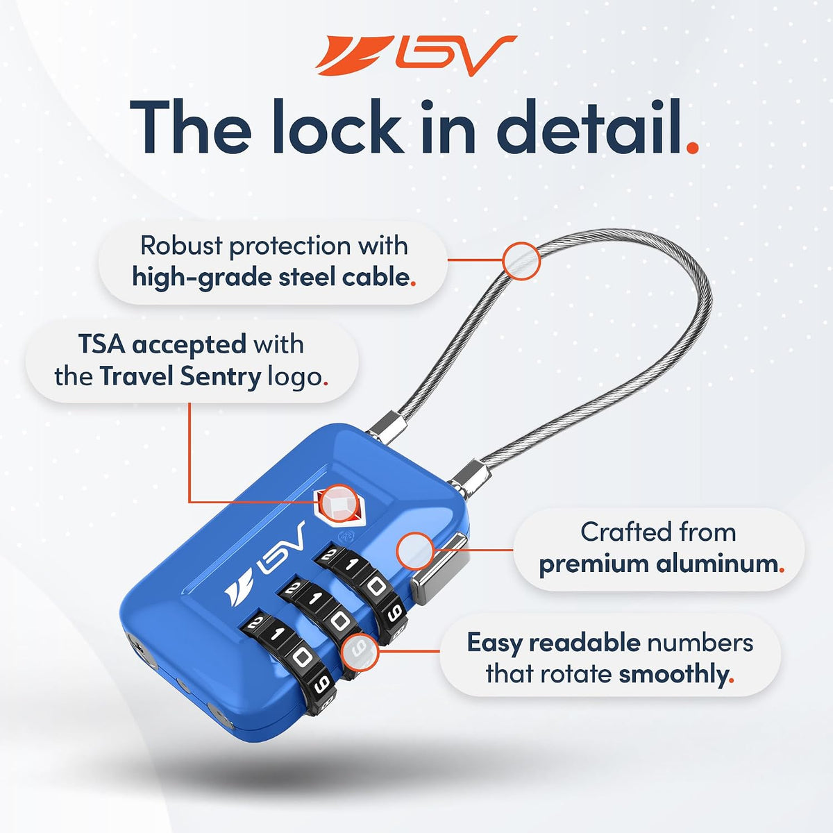 TSA Accepted Luggage Travel Lock, Set-Your-Own Combination Lock for School Gym Locker, Luggage Suitcase Baggage Locks, Filing Cabinets, Toolbox, Case (Black)